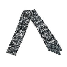 Load image into Gallery viewer, CHANEL Logo scarf Black/White Silk100%
