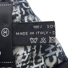 Load image into Gallery viewer, CHANEL Logo scarf Black/White Silk100%
