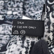 Load image into Gallery viewer, CHANEL Logo scarf Black/White Silk100%
