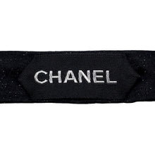 Load image into Gallery viewer, CHANEL CC Logo Ribbon Butterfly Tie Black Silk95% Polyamide2% MetalicFiber3%
