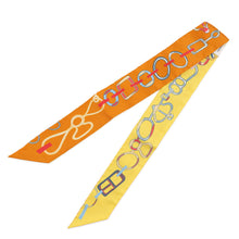 将图像加载到图库查看器中，HERMES Twilly Do Re Boucles Orange/Yellow/Multicolor Silk100%
