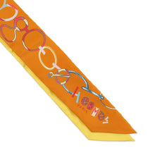 将图像加载到图库查看器中，HERMES Twilly Do Re Boucles Orange/Yellow/Multicolor Silk100%
