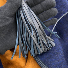 Load image into Gallery viewer, HERMES Poncho Highland Navy/BrownH800469E Merino Wool90% Cashmere10%
