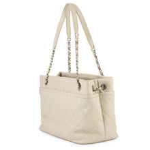 将图像加载到图库查看器中，CHANEL Matelasse ChainTote Bag IvoryA48374 Caviar Leather
