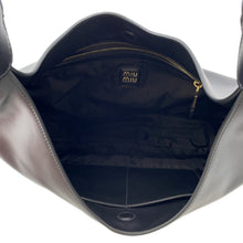 将图像加载到图库查看器中，MIUMIU Hobo Shoulder Bag Black5BC155 Leather
