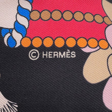 将图像加载到图库查看器中，HERMES TwillyBag Charm La Patisserie Francais Black/Blanc/Blue Silk100%
