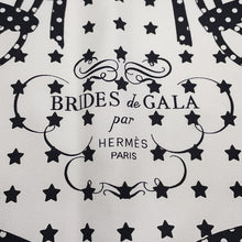 将图像加载到图库查看器中，HERMES Carre Bandana Frill Bride de Gala Dot Size 70 White/Black Silk100%
