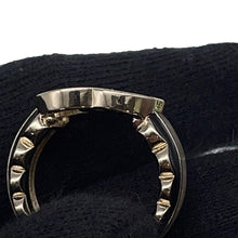 Load image into Gallery viewer, CHANEL CC Logo Ring Gold/Black/White Gold Plated
