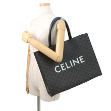 将图像加载到图库查看器中，CELINE Triomphe Horizontal Cabas Black197012 PVC Leather
