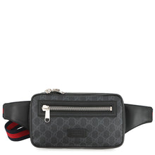 将图像加载到图库查看器中，GUCCI Waist Bag Black474293 GG Supreme
