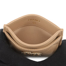 将图像加载到图库查看器中，CHANEL CC Logo Card Case BeigeAP2737 Caviar Leather/Rhinestone
