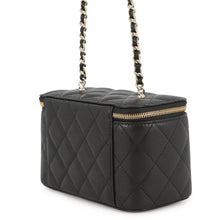 Load image into Gallery viewer, CHANEL Matelasse Vanity ChainShoulder Bag BlackAP1341 Caviar Leather Rhinestone

