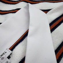 将图像加载到图库查看器中，CHANEL pullover polo shirt Size 40 White/Navy/BrownP81087 Cotton 87% Viscose 8% Polyamide 4% Polyurethane 1%
