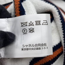 将图像加载到图库查看器中，CHANEL pullover polo shirt Size 40 White/Navy/BrownP81087 Cotton 87% Viscose 8% Polyamide 4% Polyurethane 1%

