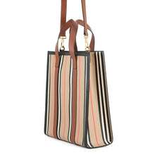 Load image into Gallery viewer, BURBERRY Icon Stripe 2-way Bag Beige/Brown8078433 PVC Leather
