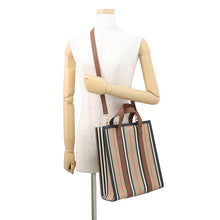 Load image into Gallery viewer, BURBERRY Icon Stripe 2-way Bag Beige/Brown8078433 PVC Leather
