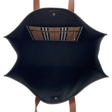 将图像加载到图库查看器中，BURBERRY Icon Stripe Book Tote Beige/Brown80730571 PVC Leather
