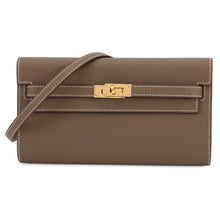 将图像加载到图库查看器中，HERMES Kelly wallet long to go Etoupe Epsom
