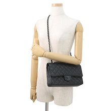 Load image into Gallery viewer, CHANEL Matelasse Double Flap ChainShoulder BlackA01112 Calf Leather Size 25
