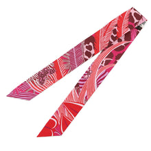 Load image into Gallery viewer, HERMES Twilly Jaguar Quetzal Fuchsia/Rose/Bordeaux Silk100%
