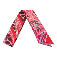 Load image into Gallery viewer, HERMES Twilly Jaguar Quetzal Fuchsia/Rose/Bordeaux Silk100%

