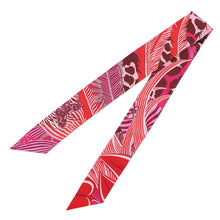 Load image into Gallery viewer, HERMES Twilly Jaguar Quetzal Fuchsia/Rose/Bordeaux Silk100%
