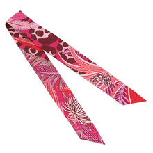 Load image into Gallery viewer, HERMES Twilly Jaguar Quetzal Fuchsia/Rose/Bordeaux Silk100%
