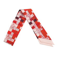 将图像加载到图库查看器中，HERMES Twilly Bolduk Rouge/Bordeaux/Creme Silk100%
