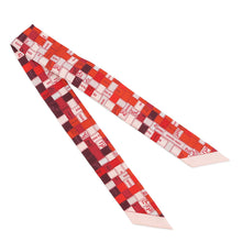 将图像加载到图库查看器中，HERMES Twilly Bolduk Rouge/Bordeaux/Creme Silk100%
