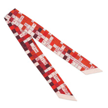 将图像加载到图库查看器中，HERMES Twilly Bolduk Rouge/Bordeaux/Creme Silk100%
