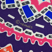 将图像加载到图库查看器中，HERMES Karetsir Waiting for Odysseus Gavroche Size 45 Rose vif/Blanc/Multicolor Silk100%
