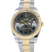 将图像加载到图库查看器中，ROLEX Datejust W41mm Stainless Steel K18YG Slate Dial126333
