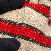 Load image into Gallery viewer, CHANEL Striped Tweed Jacket Size 42 Ivory/Red/BrownP33189 Cotton 38% Silk 38% Polyamide 17% Wool 4% Rayon2% Metal 1%
