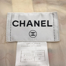 Load image into Gallery viewer, CHANEL Striped Tweed Jacket Size 42 Ivory/Red/BrownP33189 Cotton 38% Silk 38% Polyamide 17% Wool 4% Rayon2% Metal 1%
