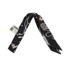 将图像加载到图库查看器中，HERMES Twilly Doll Les Cleats a Pois Black/BeigeRose/Multi Silk100%
