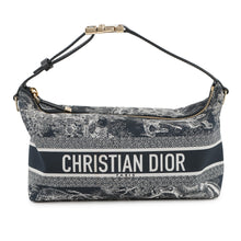 将图像加载到图库查看器中，Dior Nomade Pouch Toile de Jouy Reverse NavyS5554OTEU Fabric Calf Leather
