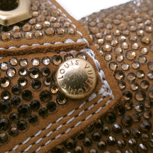 Load image into Gallery viewer, LOUIS VUITTON Oberkampf Line EncreBoots Brown/Gold Leather Rhinestone Size 10

