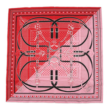 将图像加载到图库查看器中，HERMES Carre Grand Manege Bandana Love Size 70 Rouge/Rose/Black Silk100%
