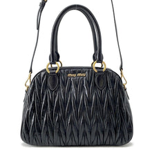 将图像加载到图库查看器中，MIUMIU Materassee 2WAY Shoulder Bag Black5BB072 Leather
