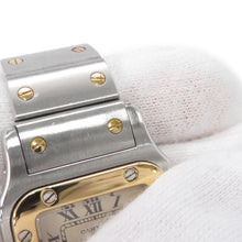 将图像加载到图库查看器中，CARTIER Santos Garbe SM 35.5mm × 23.5mm Stainless Steel K18YG White DialW20012C4
