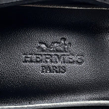 将图像加载到图库查看器中，HERMES Ballet flats "Lilia" Silver/Black Chèvre Metallised Chèvre Size 37H
