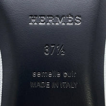 将图像加载到图库查看器中，HERMES Ballet flats "Lilia" Silver/Black Chèvre Metallised Chèvre Size 37H
