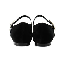 Load image into Gallery viewer, HERMES Ballet shoes "Jane" Black Velvet Fabric Satin Size 37H
