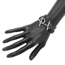 Load image into Gallery viewer, HERMES Leather Bracelet "Croisière" Double Tour Size T3 Black Swift Leather
