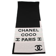 Load image into Gallery viewer, CHANEL CC Logo Large Scarf Black/White/Pink Cashmere100%
