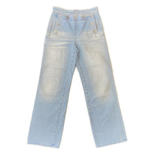 将图像加载到图库查看器中，CHANEL COCO Button Denim Pants Size 36 Light BlueP76228 Cotton100%
