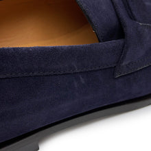 将图像加载到图库查看器中，LOUIS VUITTON loafers Navy suede Size 9
