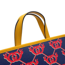 将图像加载到图库查看器中，GUCCI Children's Snail Tote Bag Navy/Red/Yellow605614 GG Supreme Leather
