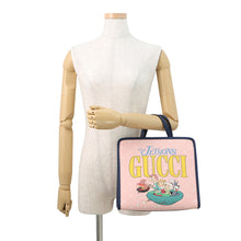 将图像加载到图库查看器中，GUCCI Children's The Jetsons Tote Bag Pink/Navy605614 GG Supreme Leather
