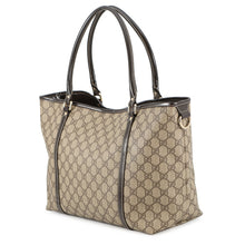 将图像加载到图库查看器中，GUCCI GG Supreme Tote Bag Beige/Brown197953 GG Supreme Patent Leather
